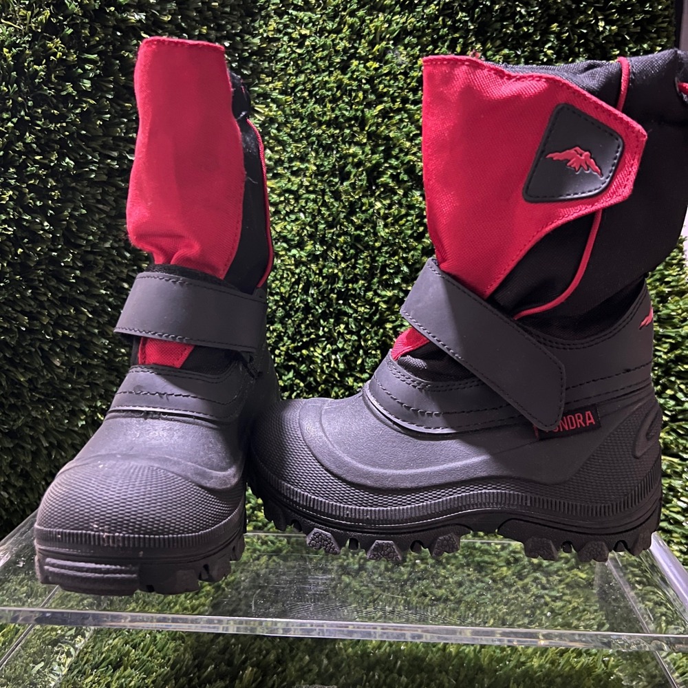 Tundra Quebec Wide Snow Boot Size 13 Little Kid Black/Red Winter Waterproof